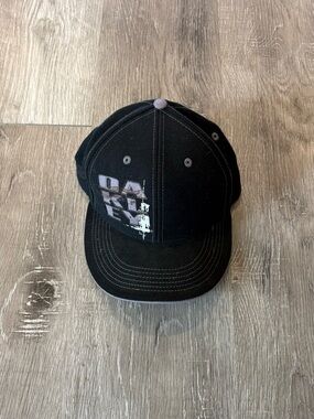 Vintage Oakley Fitted Hat Black Graphic Logo Size 7 3/8 Y2K